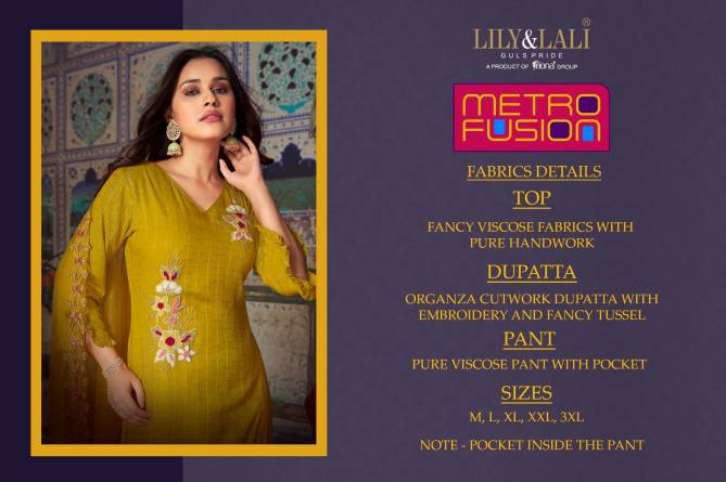 Metro Fusion By Lily Lali Designer Readymade Suits Catalog